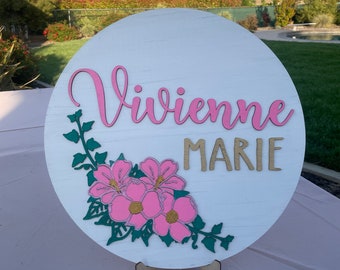 Name mit Blumen Laser Cut File