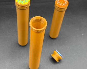 Donut Tubes, Behälter mit Donut förmigen Tops / Deckeln. Personalisierbare Tube durch Drucken der dritten Dimension