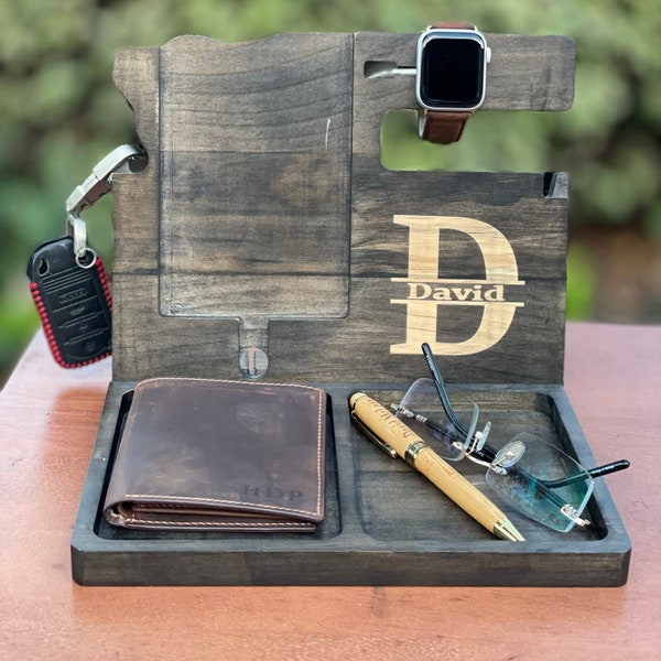 Docking station for men, Gift for Valentine's day, Gift for dad, Gift for him, Gift for husband, wood docking station, Gift for boyfriend