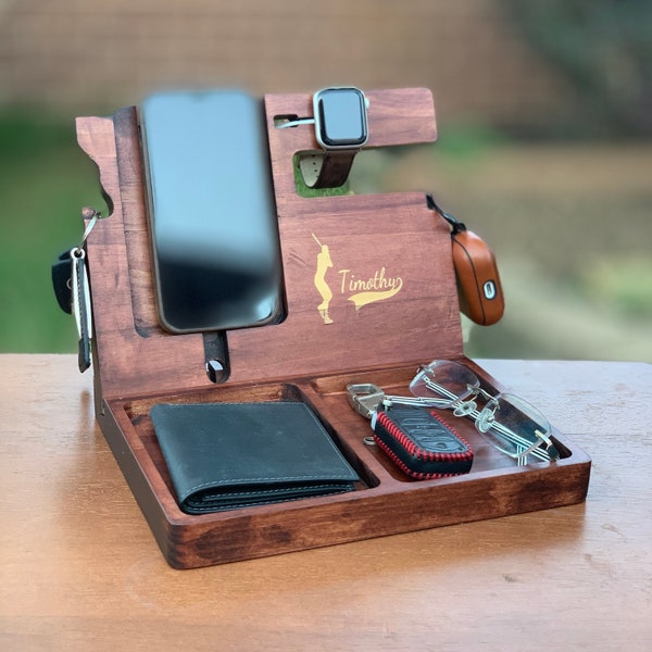 Docking Station for Men, Mothers day gift , Gift for men, Gift for dad, Gift for husband, Gift for him, Table Organizer