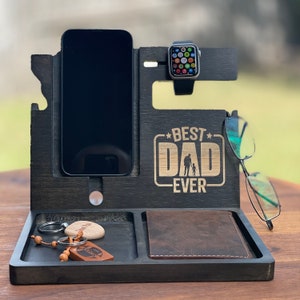 Personalized Docking Station for Men, Gift for Christmas, Gift for Men, Table Organizer,  Gift for dad, Gift for boyfriend, Gift for him