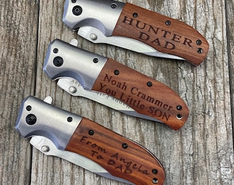 Personalized Men's Gift - Valentines day gift -Folding Pocket Knife - Groomsman Knife - Engraved Hunting Knife - Personalized Knife - Knife