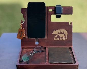 Docking Station, Christmas gift, Table Organizer, Gift for Men, Gift for Husband, Docking Station for Men, Gift for dad, gift for him