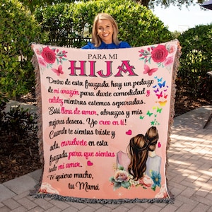 Regalo Para Hija De Mamá Frazada Personalizada Dije De Amor Manta 100% Algodón Idea Navidad Cumpleaños San Valentín Día de las Madres