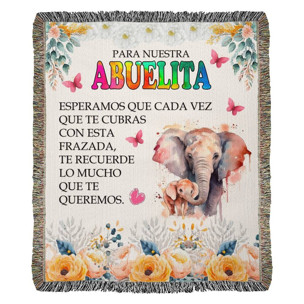 Regalo Para Abuelita De Nietos Frazada Personalizada Dije De Amor Manta 100% Algodón Idea Navidad Cumpleaños San Valentin Día de las Madres