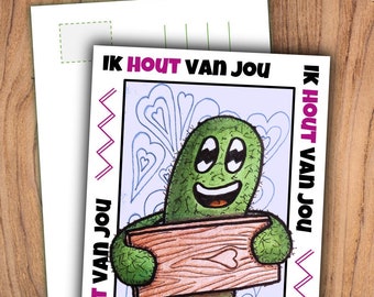 Valentijnskaart 'Ik hout van jou' Grappige meme kaart goofy Valentijn voor vriendin man vrouw vriendje