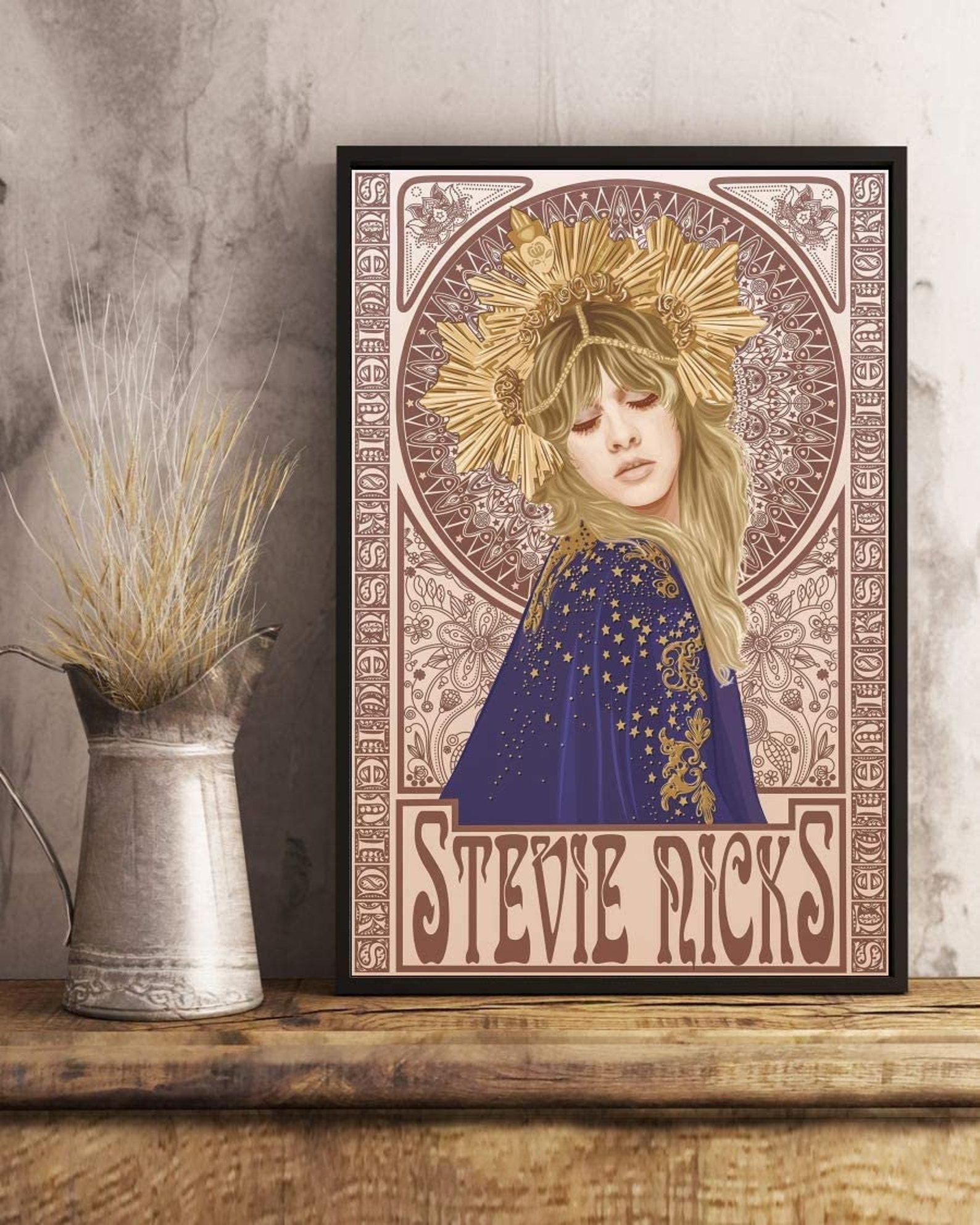 Stevie Nicks Poster Mucha Art Nouveau Gifts Poster Wall Art Etsy