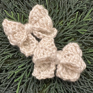 Crocheted Bow Hair Clips - Set of 2