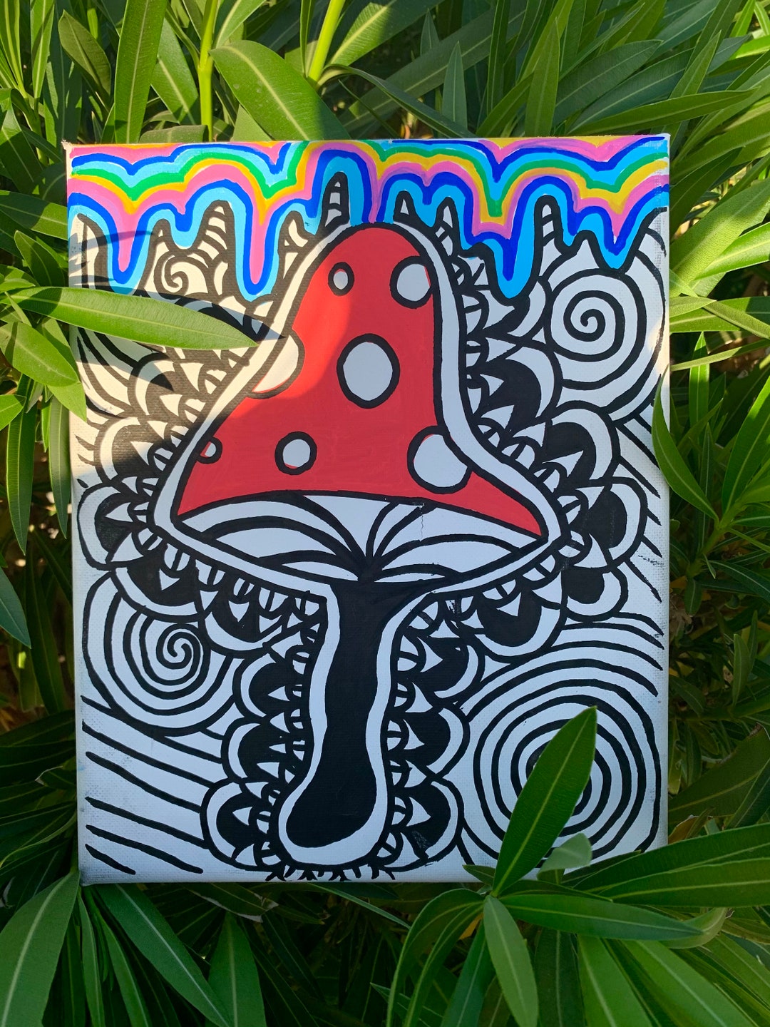 Trippy Mushroom Painting Etsy
