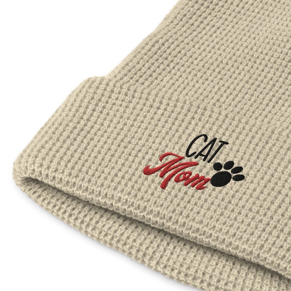 Cat Mom Waffle beanie | Cat Lovers | Pet Lovers