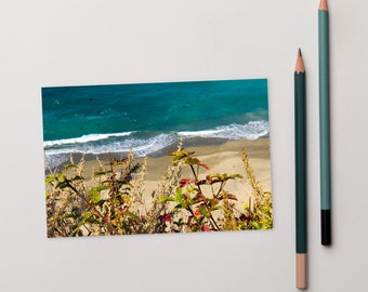 Pacific Coast Highway Beach and Cliff Standard 6x4 Postcard | Nature Water Ocean California Scenery Scenic Stationary