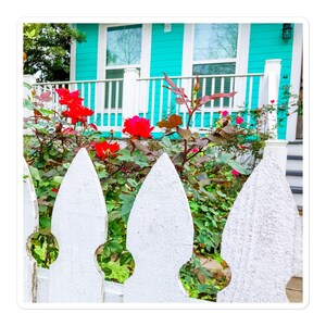 NOLA in Bloom Bubble-free stickers | New Orleans Flowers Roses Picket Fence Charming Cottage