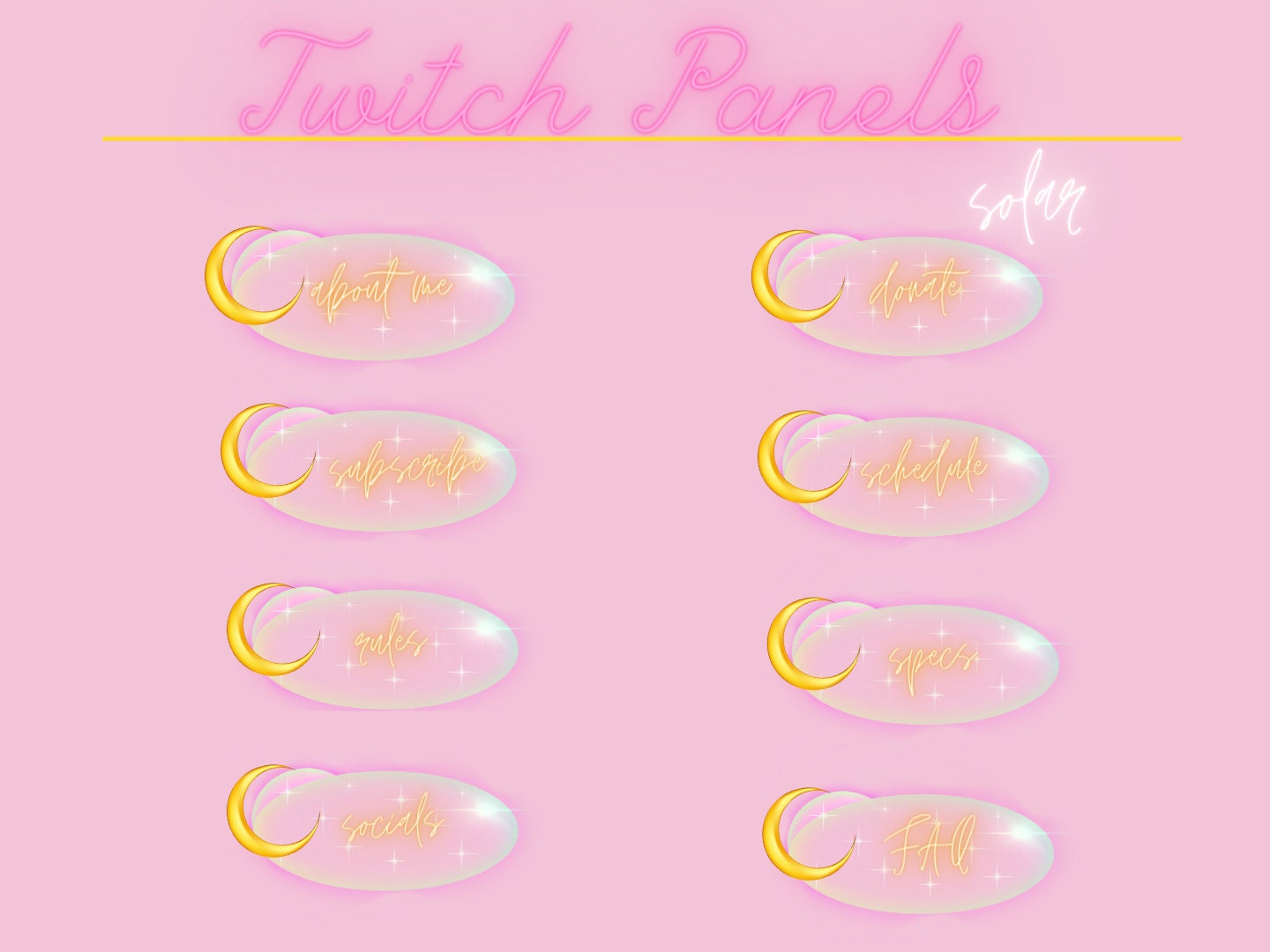 Twitch Panels cute Custom Twitch Panels Twitch Panels Girly | Etsy