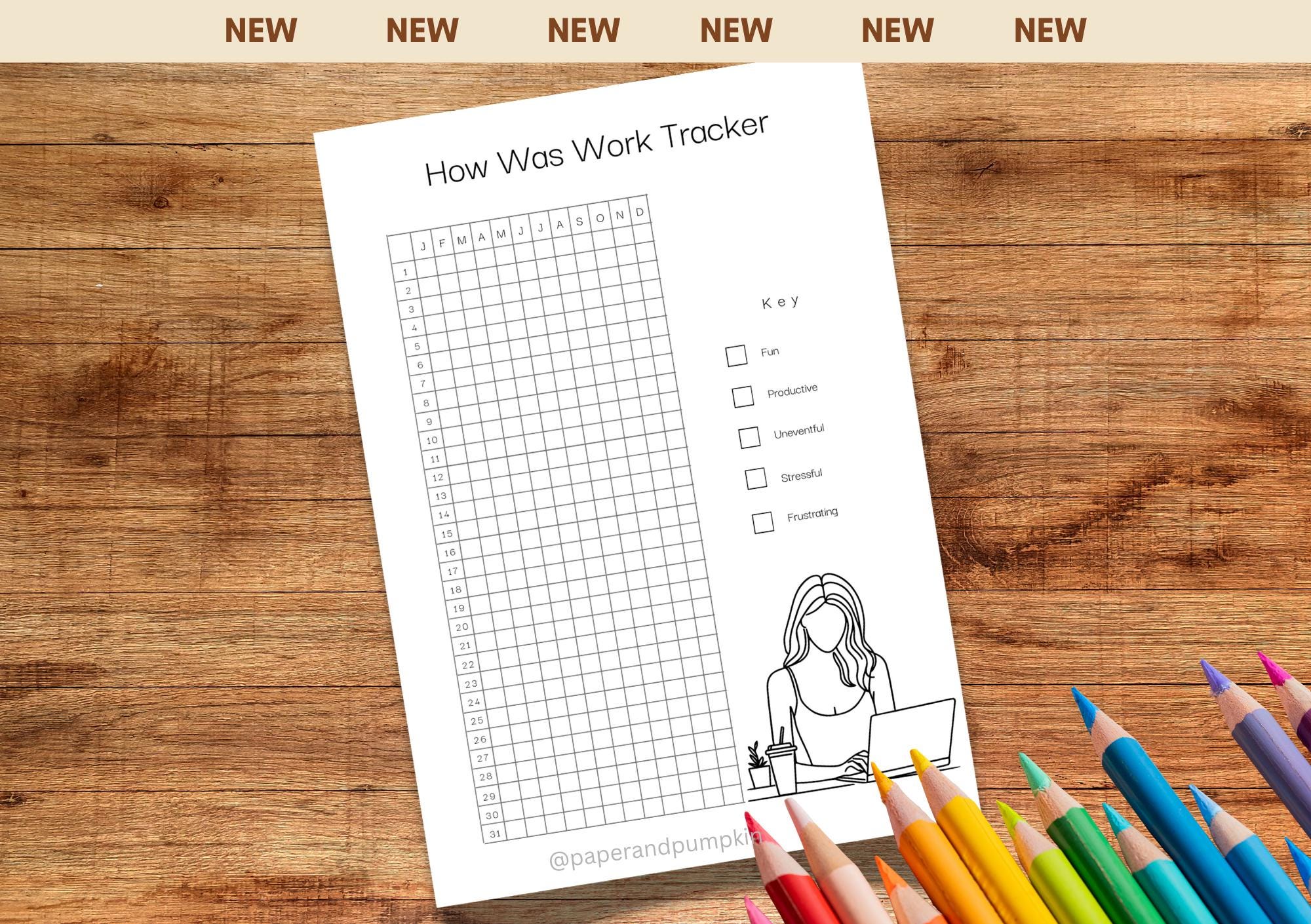 How Was Work Tracker - PRINTABLE Journal Page - Yearly Page - Etsy