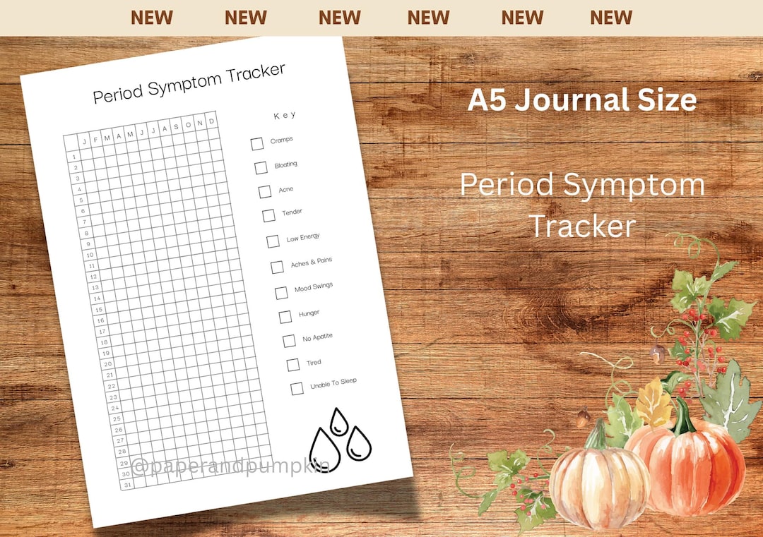 Period Symptom Tracker - PRINTABLE Journal Page - Printable Planner ...