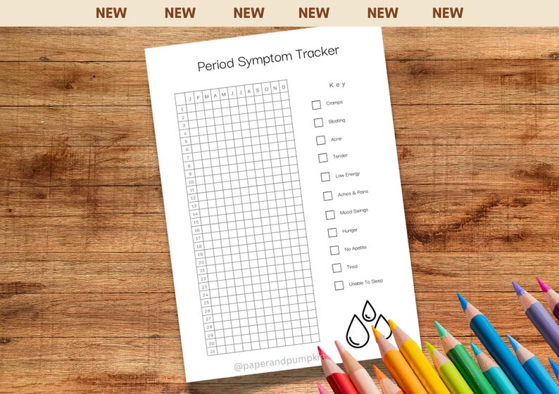 Period Symptom Tracker - PRINTABLE Journal Page - Printable Planner ...