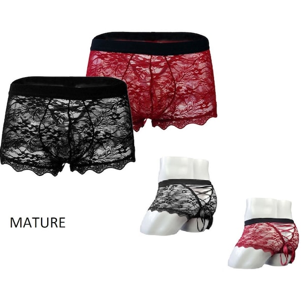 Lace Sexy Panties for Men Brief Boxer Short Male Exotic Underwear