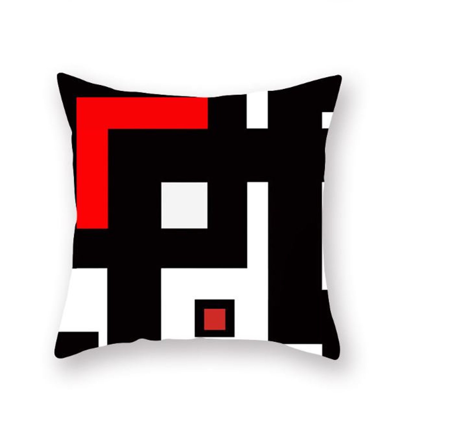 Red Black Pillow Cover With Invisible Zipper Washed Decorative Etsy