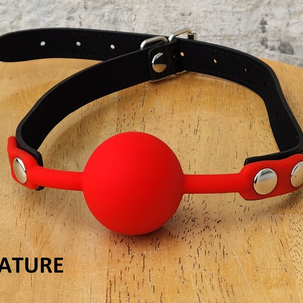 BDSM Ball Gag Silicone Mouth Gag with Adjustable Neck Straps couple Games Slave Bondage Cosplay