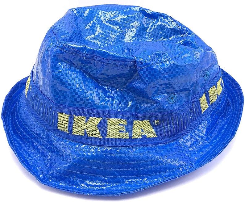 IKEA Bucket Hat Handmade Cap Fashion Street Wear Blue Etsy