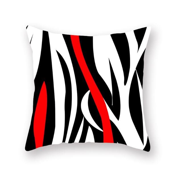 Red Black Pillow Cover With Invisible Zipper Washed Decorative Etsy