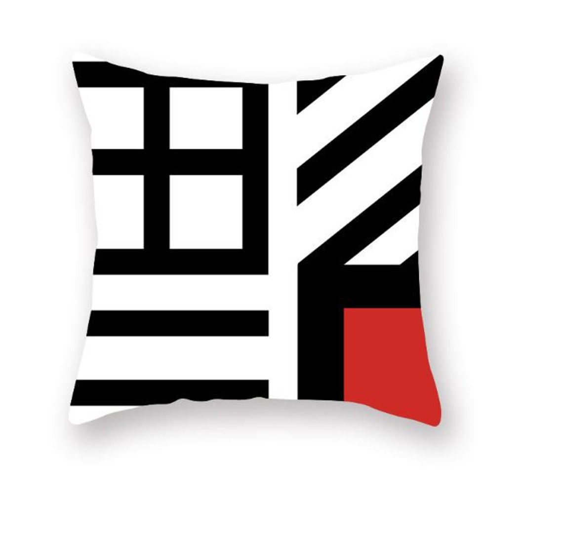 Red Black Pillow Cover With Invisible Zipper Washed Decorative Etsy