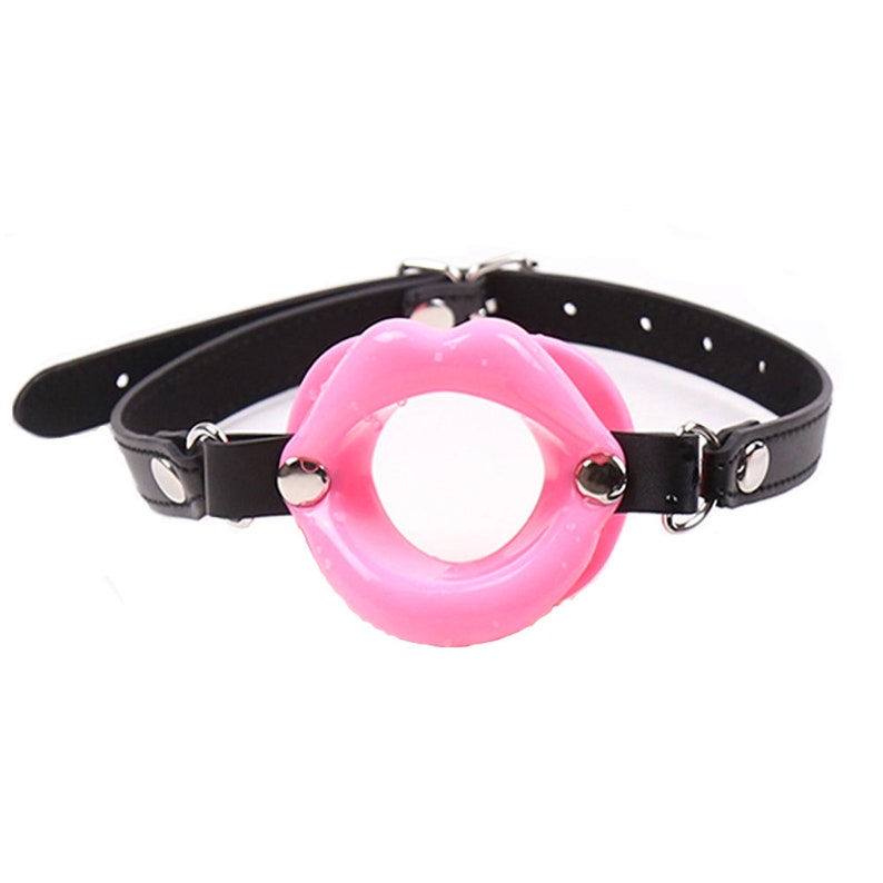 Silicone Lips Gag Fetish Mouth Ball Adjustable Neck Strap Etsy