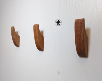 Solid Oak curved wall hooks, coat hook, modern minimalist wood, hallway hooks, hat rack, towel hook