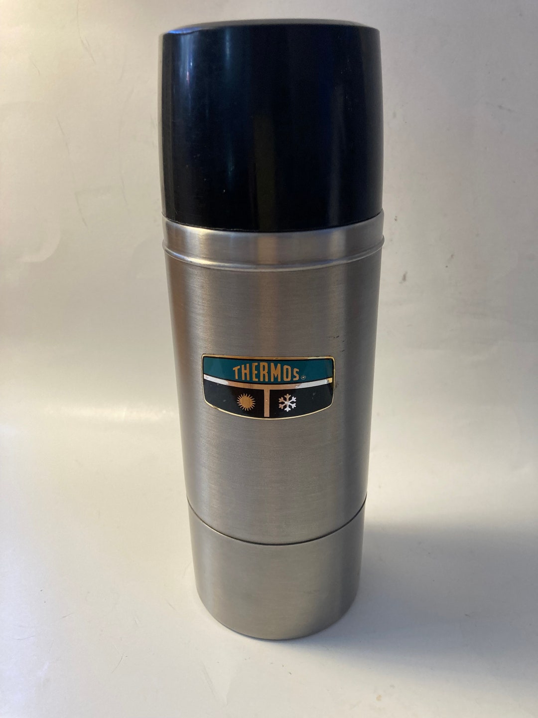 Thermos Brand Stainless Steel Pint Size Vacuum Bottle Vintage Etsy