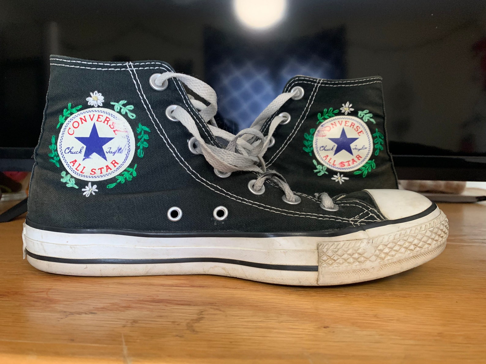 Hand embroidered converse high tops converse included comes | Etsy