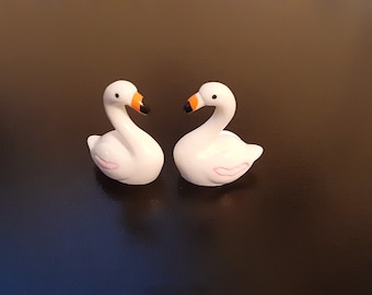 2pc Miniature White Flamingos