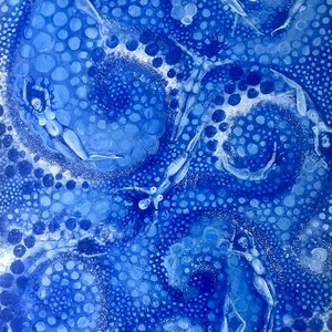 Large Acrylic Painting, Blue Wall Art, Abstract Art, Figure Painting