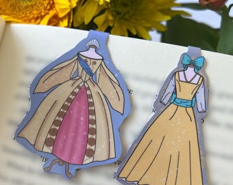 Vestido amarillo y dorado de Anastasia: Marcapáginas o pegatinas magnéticas