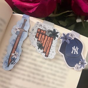 Percy Jackson Hat, Sword, Flute: Magnetic Bookmarks or Stickers