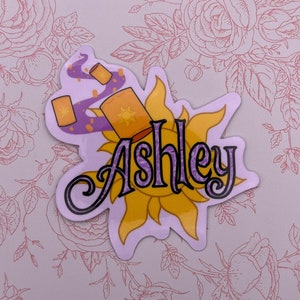 Tangled Custom Name Sticker