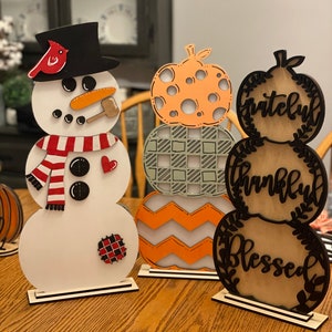 Reversible Pumpkin/Snowman Standing Sign | Family Room Decor | Living Room Standing Sign