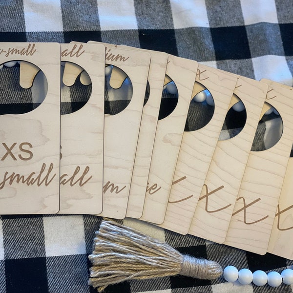 Custom Boutique Wooden Closet Dividers x-small-3x | Clothes Size Markers | Closet Organization For Adults | Boutique Dividers