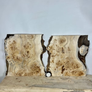2pcs Poplar live edge Slab for cutting board, guitar blank - dry slab for woodworking