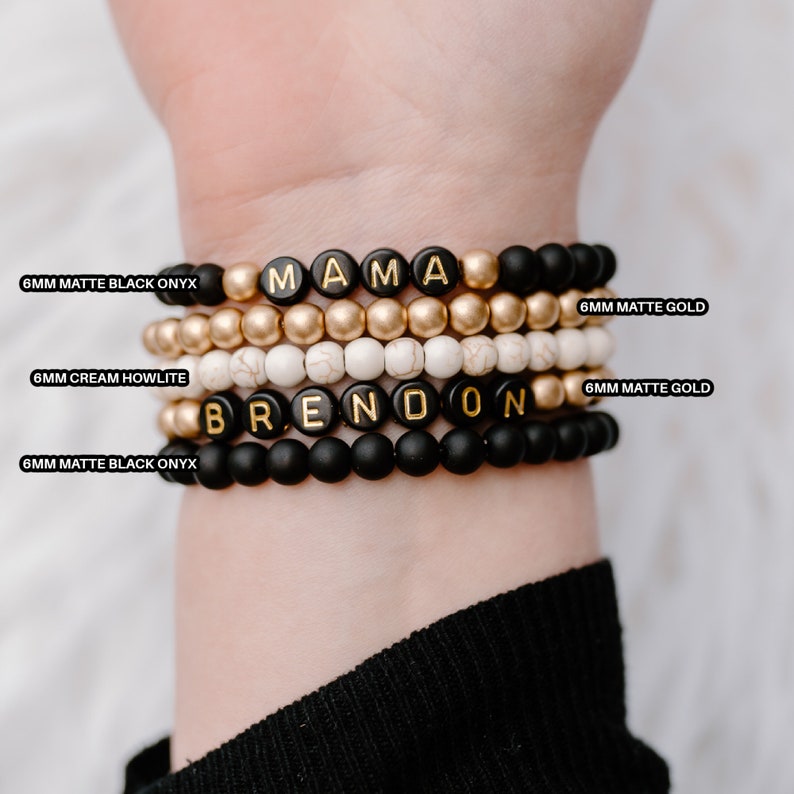 Personalized Custom Beaded Name Bracelet Letter Bracelet Etsy
