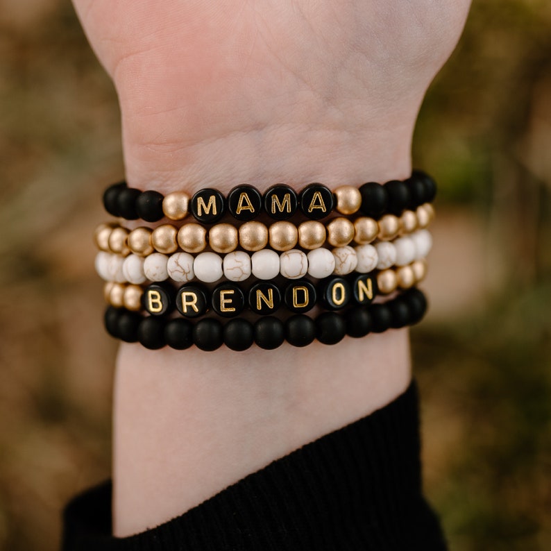 Personalized Custom Beaded Name Bracelet Letter Bracelet Etsy