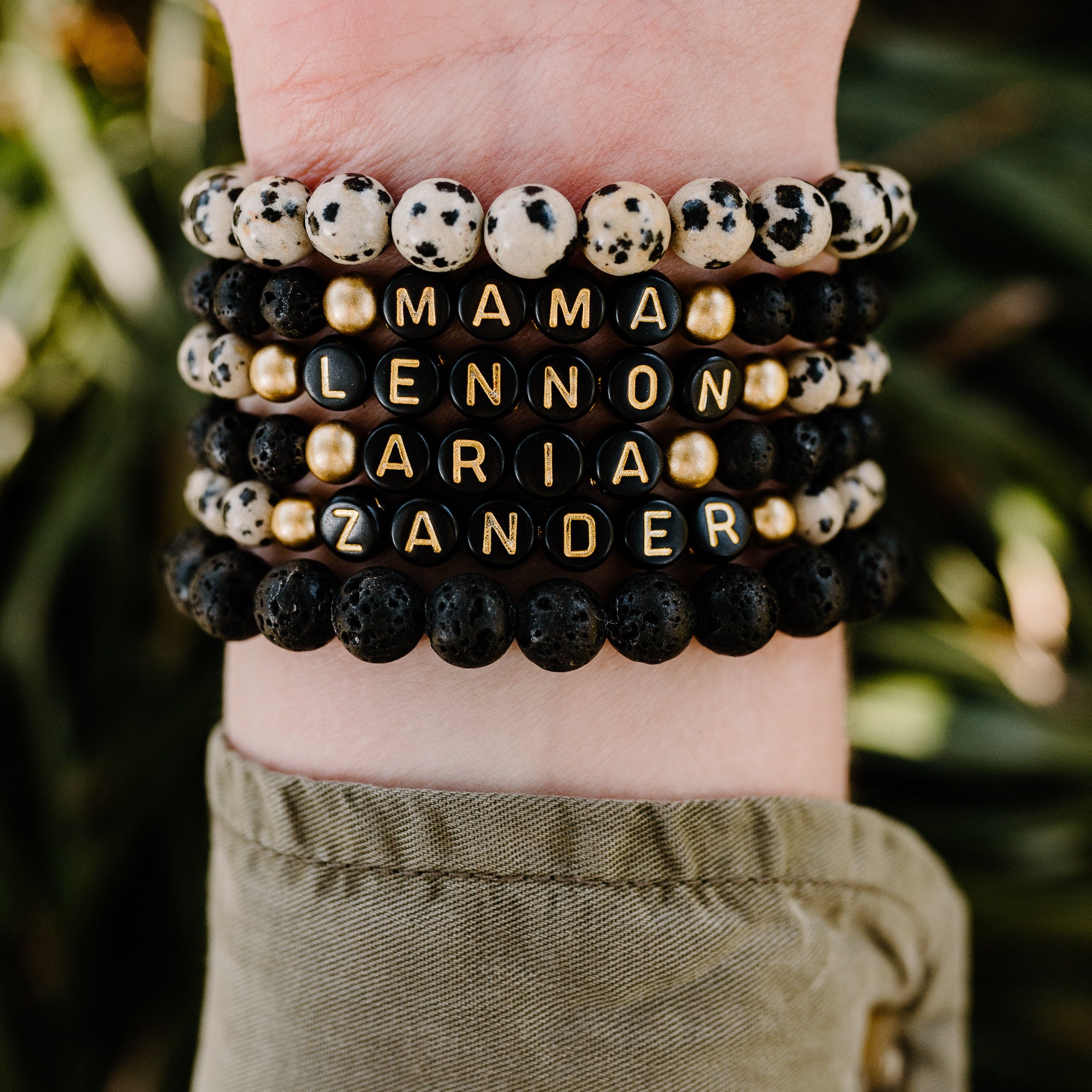 Beaded Name Bracelet Personalized Name Bracelet Alphabet Etsy