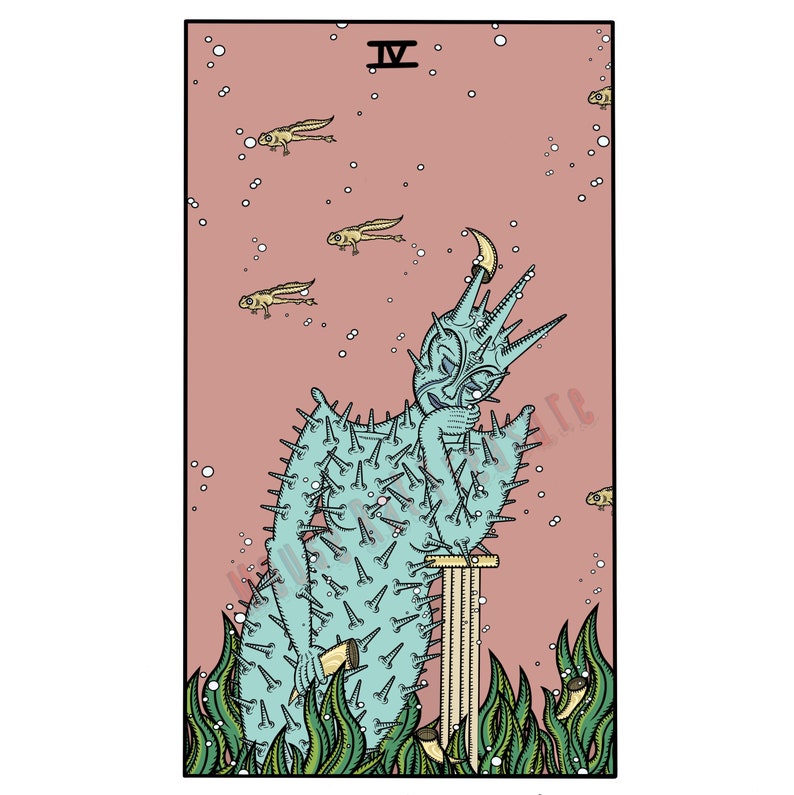 Sci-Fi 4 of Cups Tarot Print