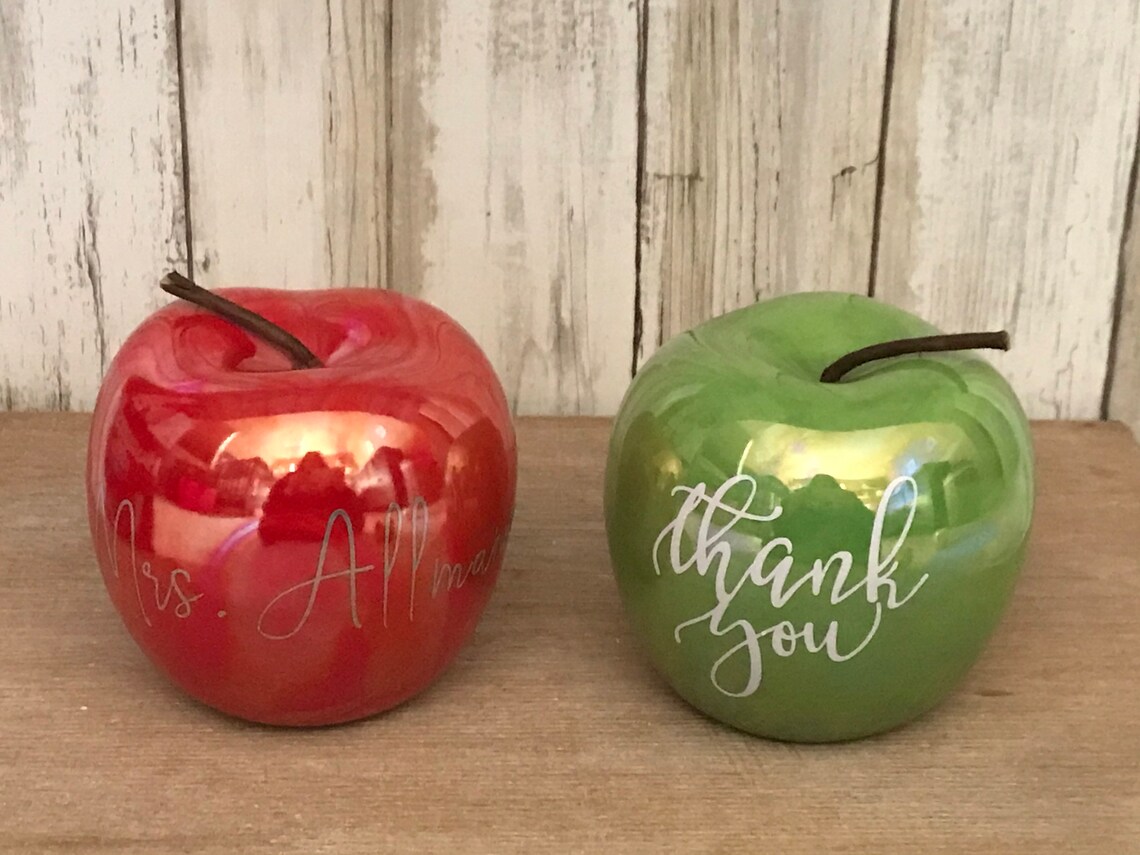 Personalized Ceramic Apple Etsy
