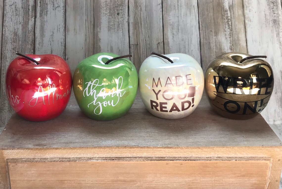 Personalized Ceramic Apple Etsy