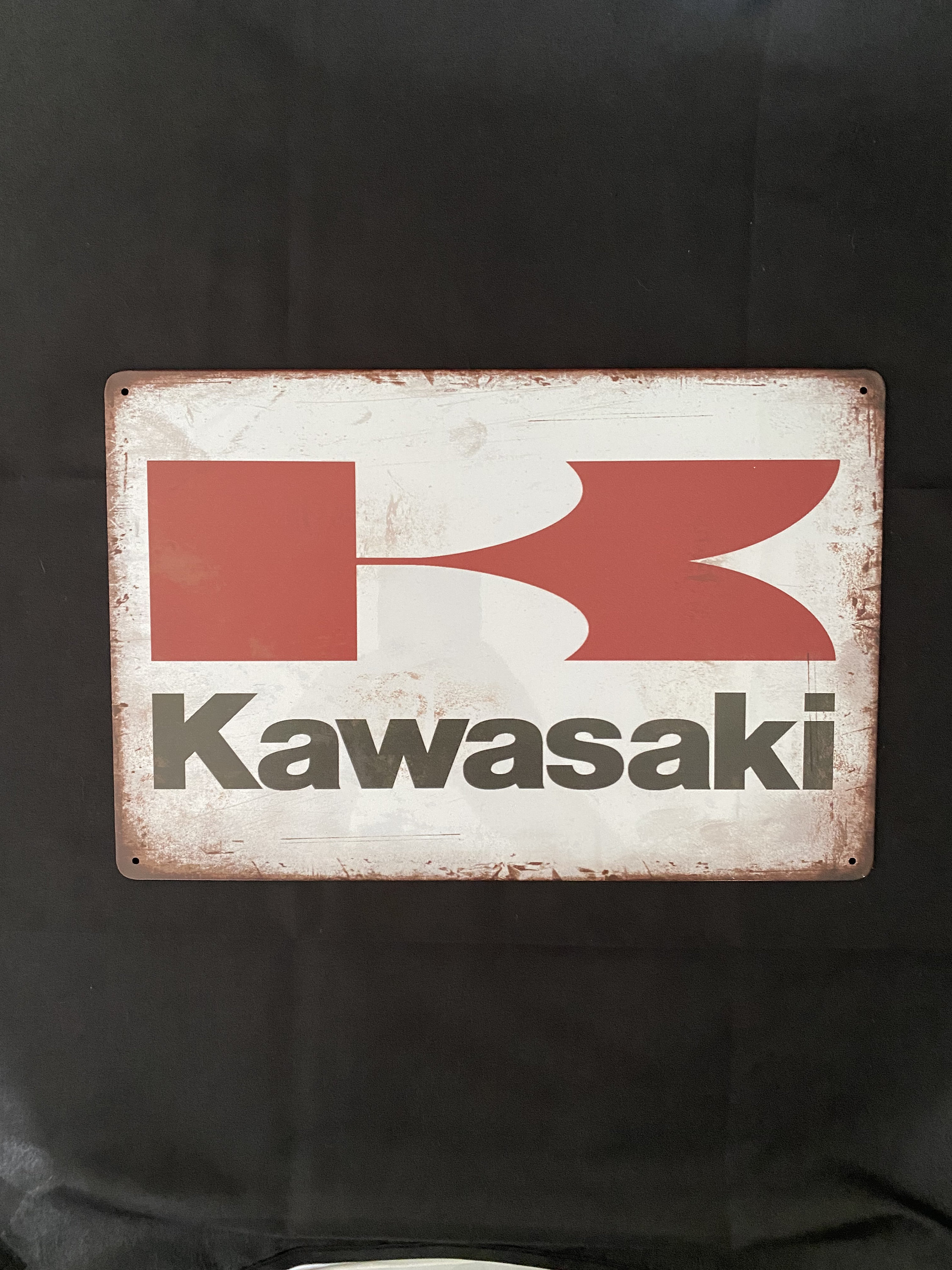 Kawasaki Vintage Antique Collectible Tin Sign Metal Wall Etsy