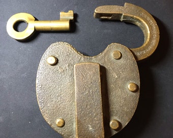 J. H. W. Climax Co Newark Brass Lock with Key