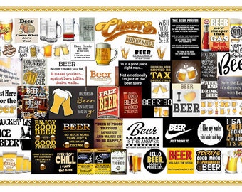 Beer Quotes Collage Art Print - 11x17 Wall Decor (Digital Image)