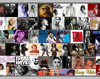 R&B Singers Poster: Classic Soul Music Art (11x17 Digital Print)