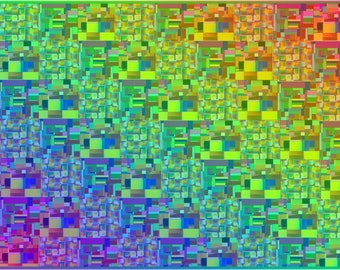 Colorful Square Abstract Art Print (17x11 Digital Image)