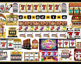 Jackpot Slot Machine Digital Print: Casino Wall Decor (11x17)